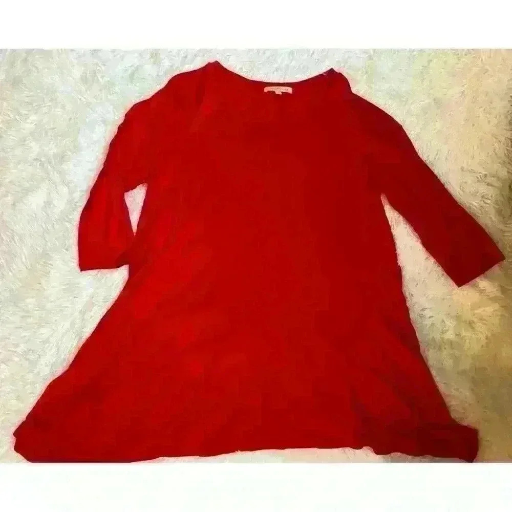Gibson Latimer red hi low tunic.  Size Medium.